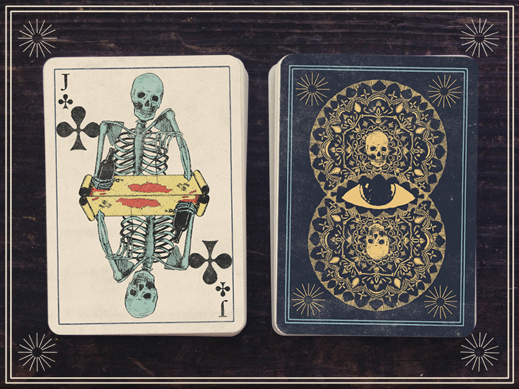 Casino Quality Single Deck Poker PLAYING CARDS Skull Art Designs by Cartamundi 