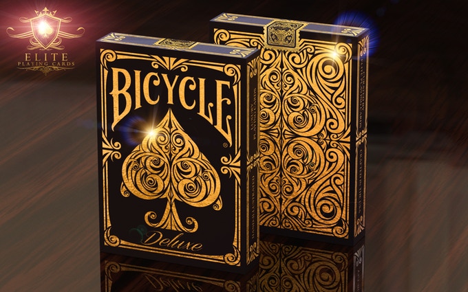 BICYCLE DELUXE Playing Cards. The refined and luxurious gold Max Playing Cards