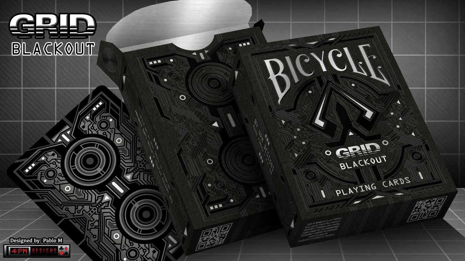 BICYCLE GRID BLACKOUT Playing Cards. The last one of a visionary series Max Playing Cards