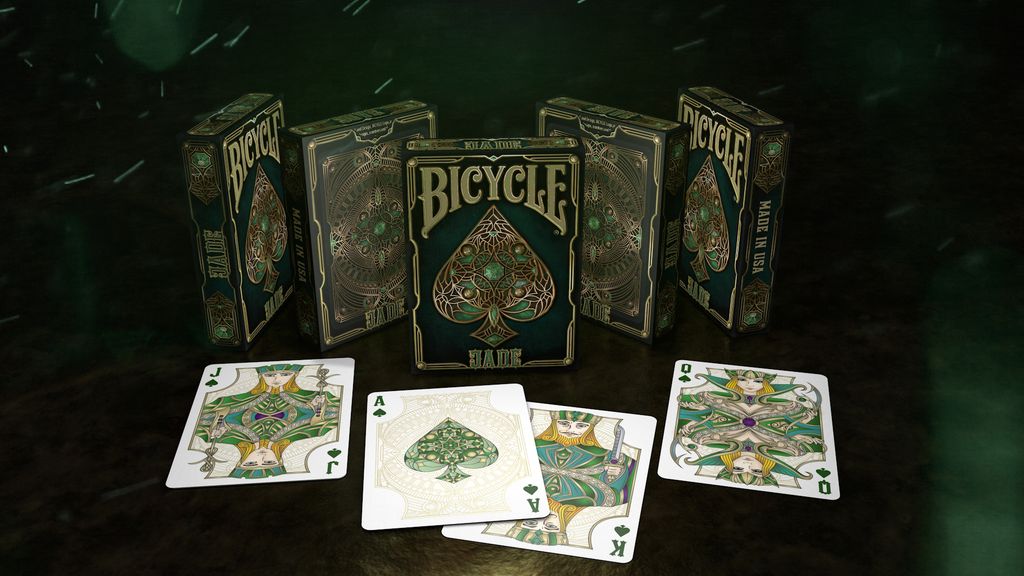 Set of 2 Bicycle Elegance Black & Emerald Green Limited Playing Card Decks 